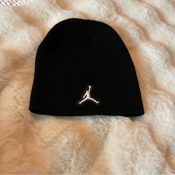 Nike Other - Nike Jumpman Logo Black Beanie with White Logo